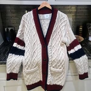 Varsity striped never worn chunky cardigan